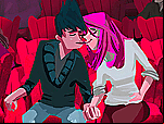 Bisous en cachette au cinéma