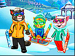 Chats aux sports d'hiver