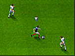 Playing soccer