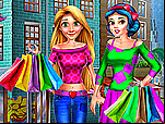 Shopping entre filles au centre commercial